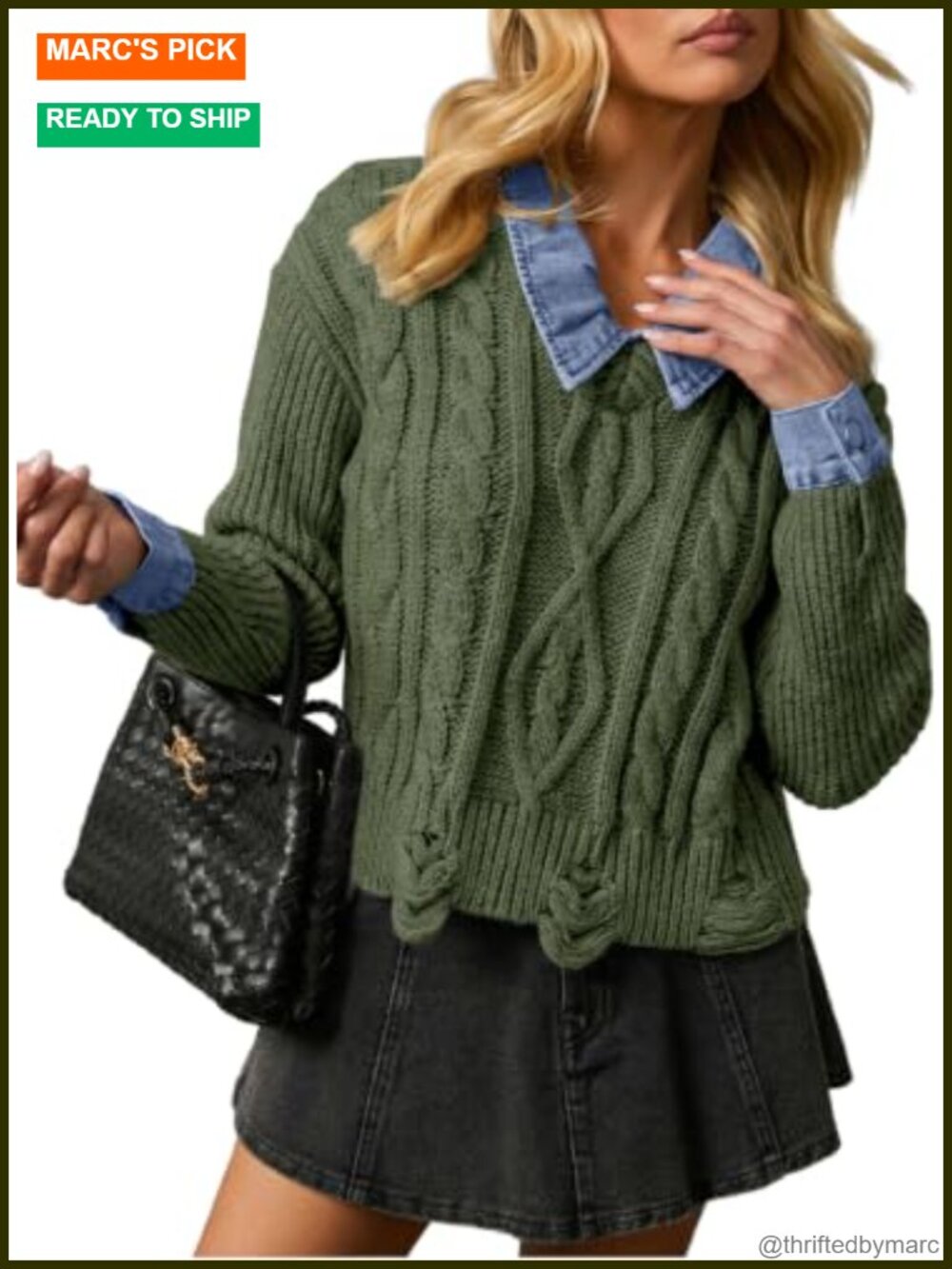 Women's Chunky Knit Sweater Long Sleeve High Stretch Acrylic Jumper